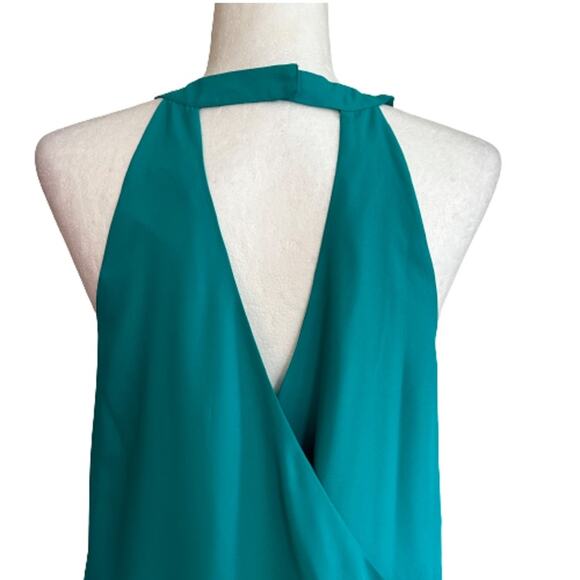 J. Crew Factory Dress Teal Halter Sleeveless Open Wrap Back Shift Size 6 NEW - Picture 6 of 12